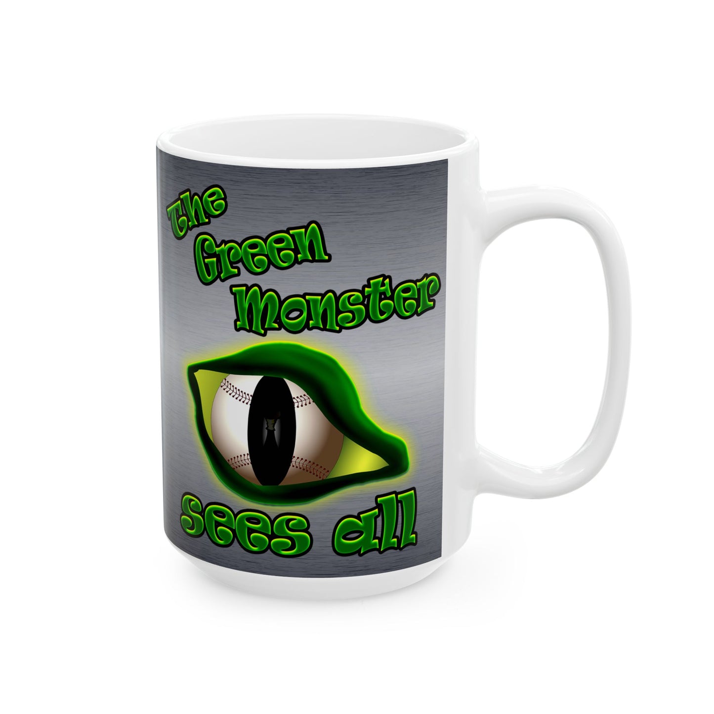 green monster - White Mug (brushed nickel)