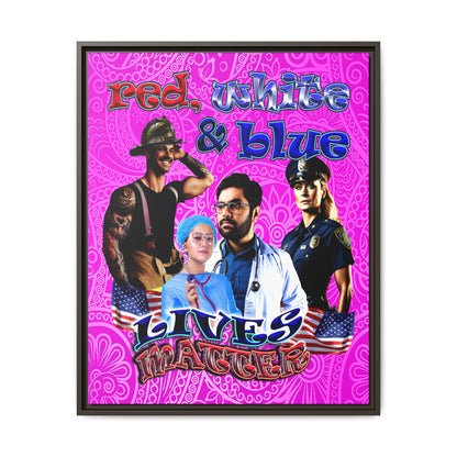 rw&b lives matter - framed canvas art (pink swirl)