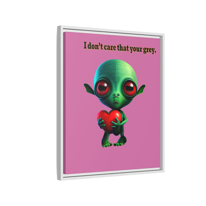I don't care that your grey - framed canvas art (light pink)