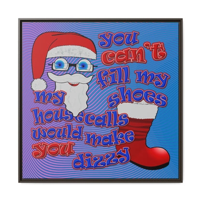 santa's shoes - framed canvas art (light blue-purple wave)