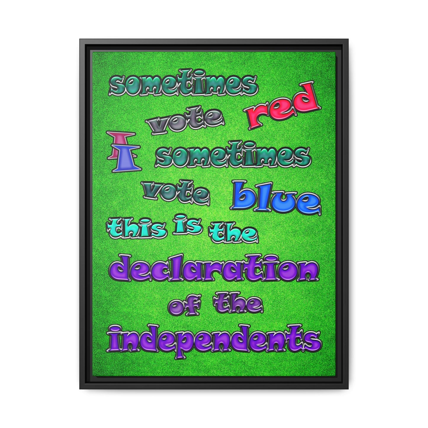 declaration of the independents - framed canvas art (green turf)