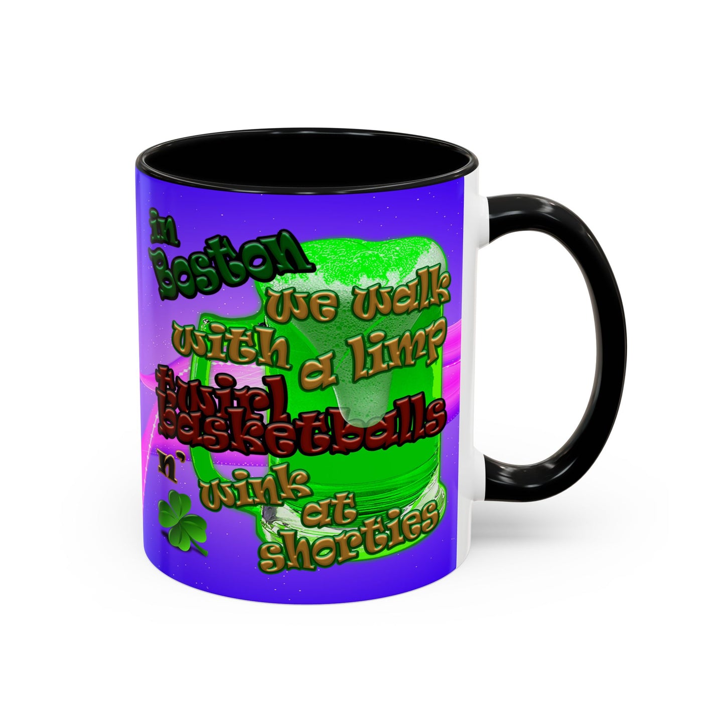 celtics logo - Accent Mug (purple-pink wave)