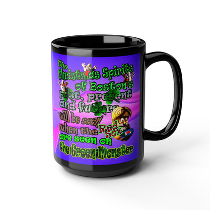 christmas spirits of boston - Black Mug (purple-pink wave)
