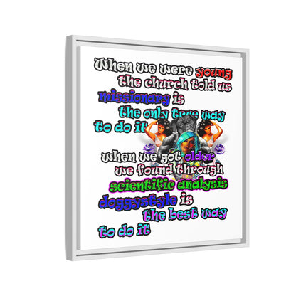doggystyle - framed canvas art (white)
