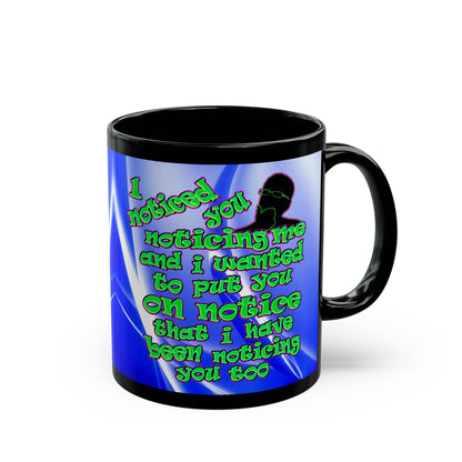 noticed you noticing - Black Mug (blue-white wave)