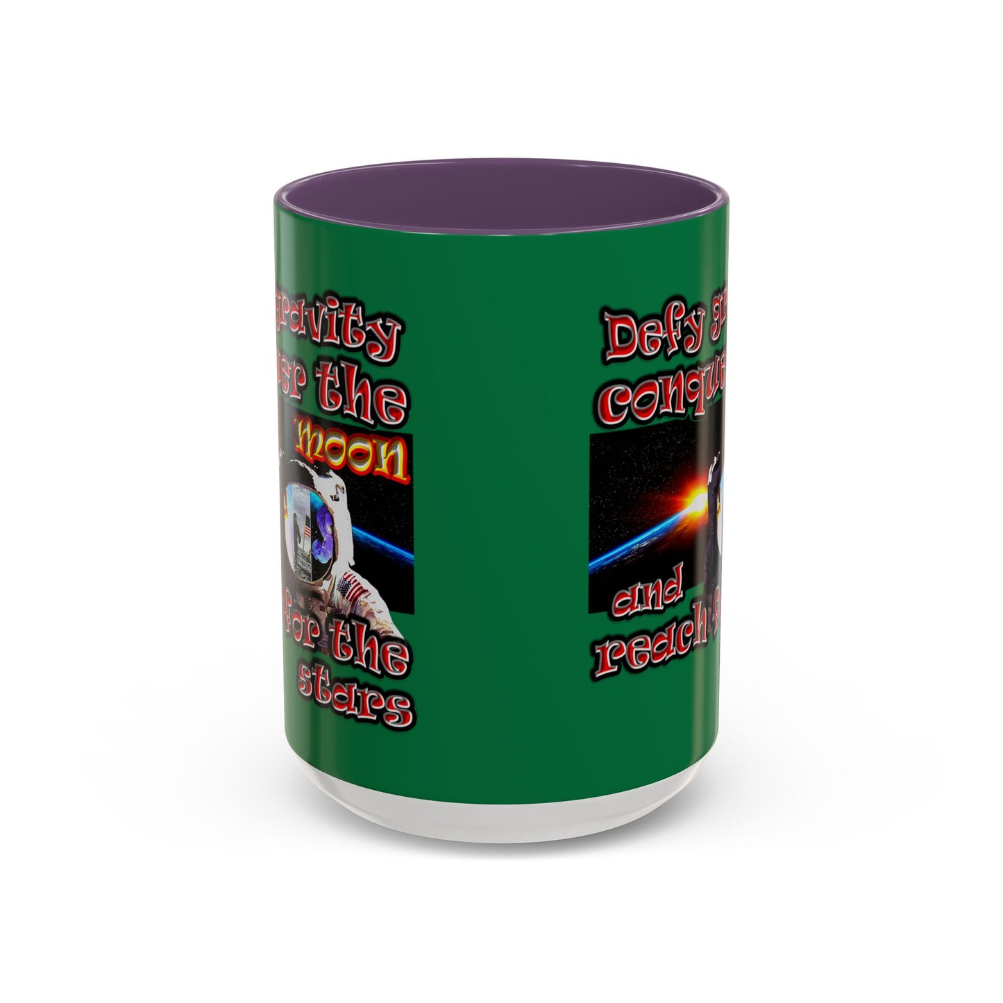 defy conquer reach - Accent Mug (dark green)