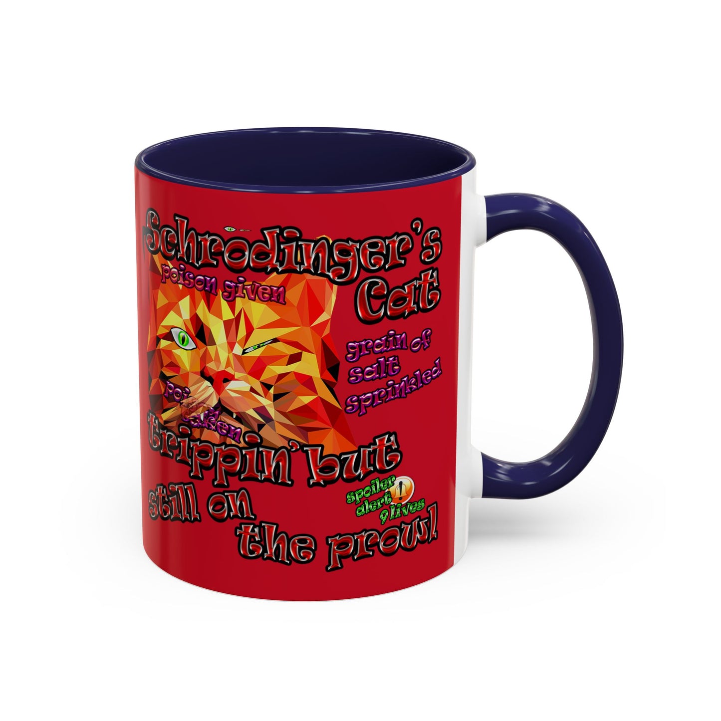 schrodinger's cat - Accent Mug (dark red)