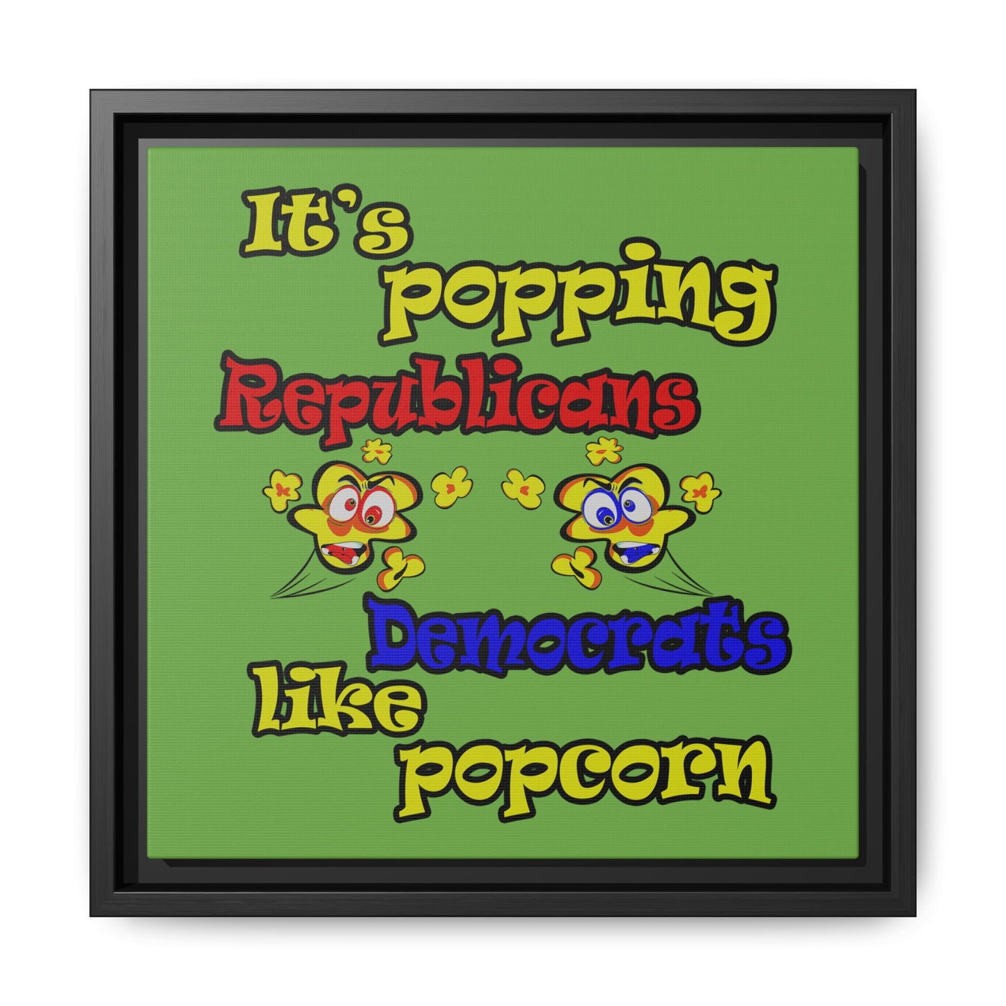 popping like popcorn - framed canvas art (green)