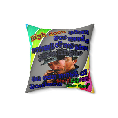 high noon - Faux Suede Square Pillow - (rainbow split)