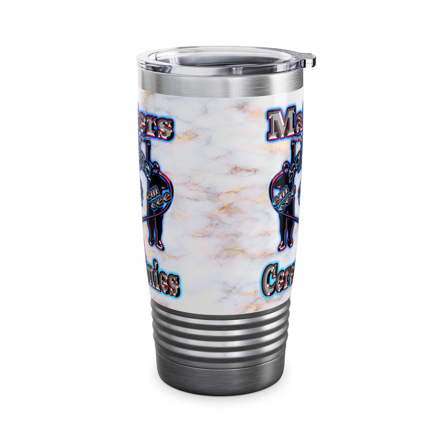em cee squared - Ringneck Tumbler, 20oz (white marble)
