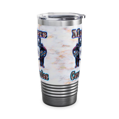 em cee squared - Ringneck Tumbler, 20oz (white marble)
