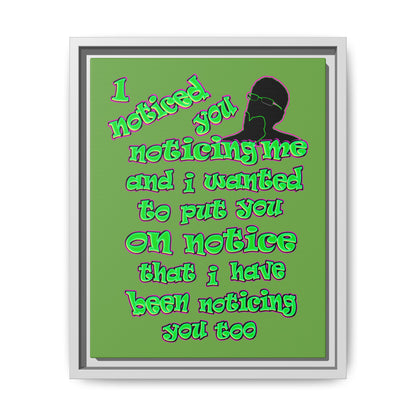 noticed you noticing - framed canvas art (green)