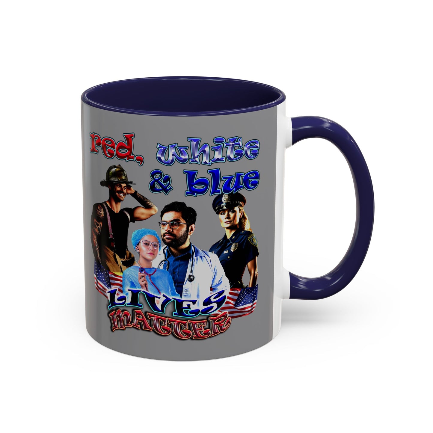 rw&b lives matter - Accent Mug (grey)