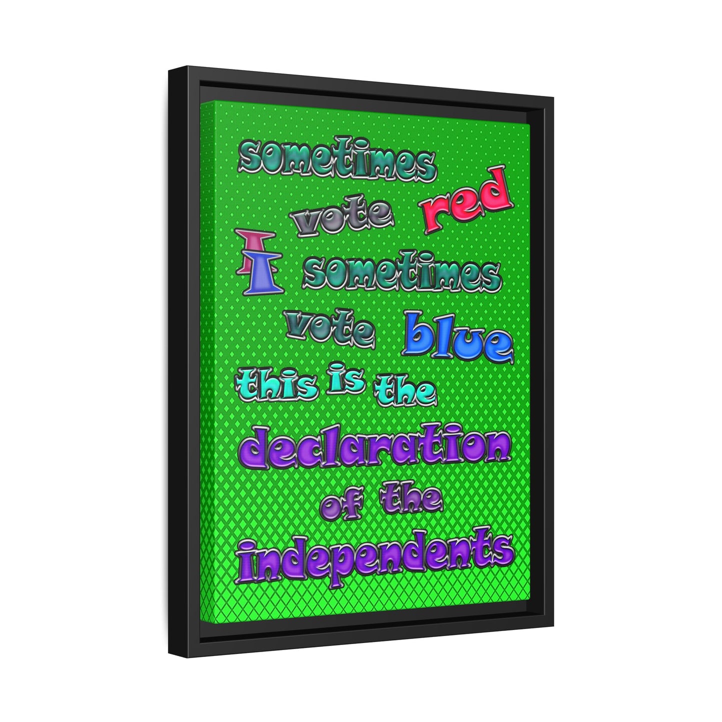 declaration of the independents - framed canvas art (logo green)