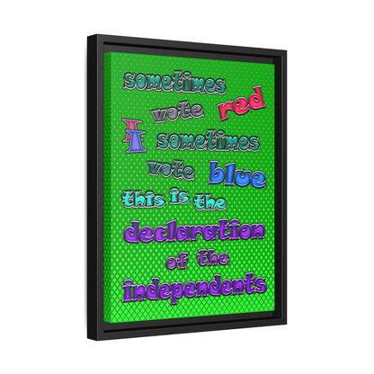 declaration of the independents - framed canvas art (logo green)
