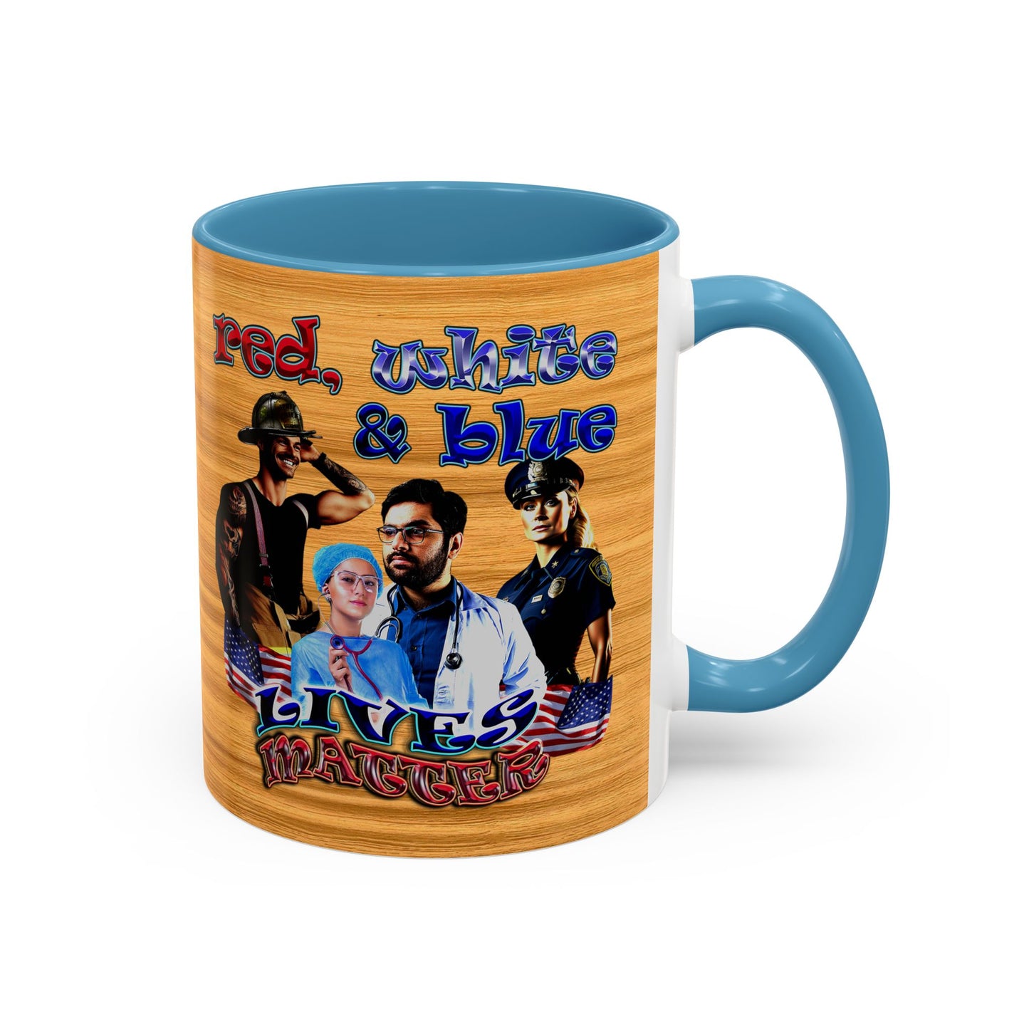 rw&b lives matter - Accent Mug (butterscotch wood finish)