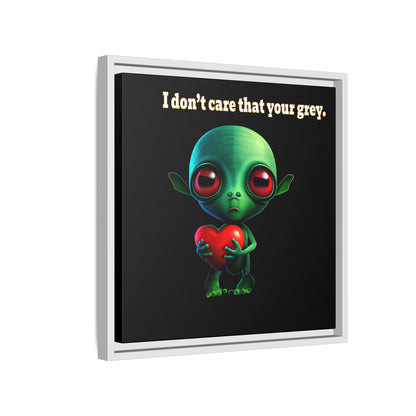 I don't care that your grey - framed canvas art (black)