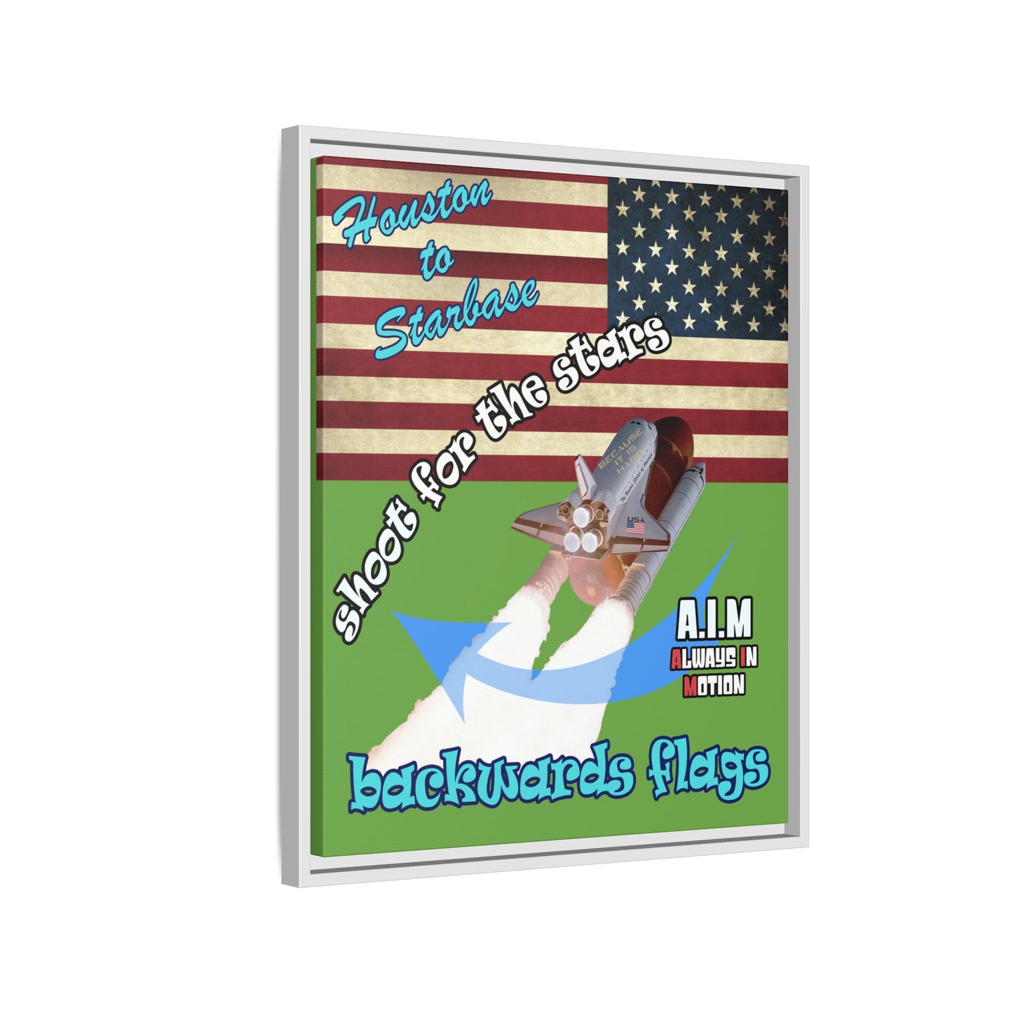 shoot for the stars - framed canvas art (green)