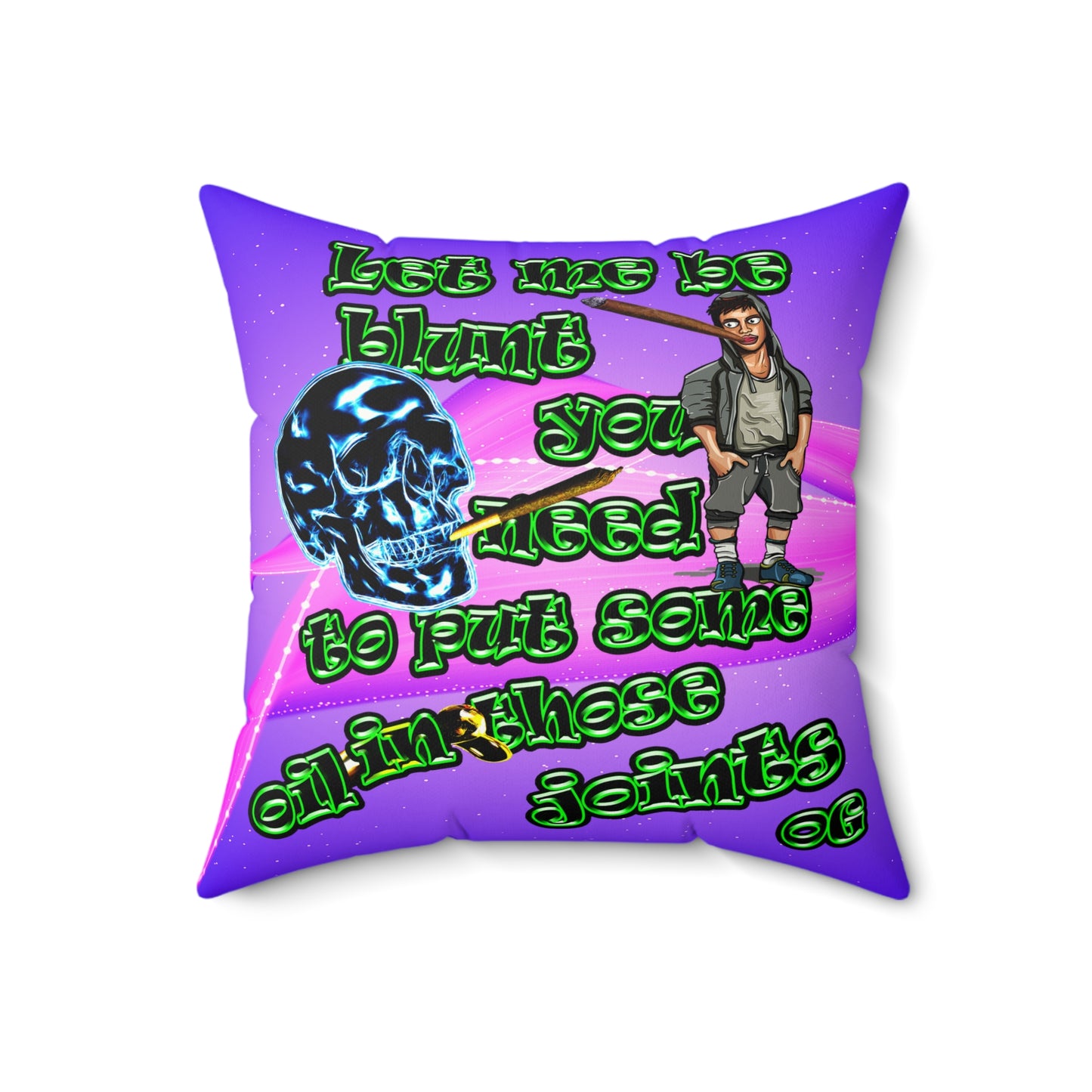 og - Faux Suede Square Pillow - (purple-pink wave)