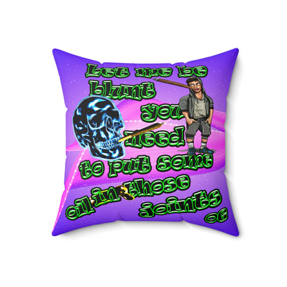 og - Faux Suede Square Pillow - (purple-pink wave)