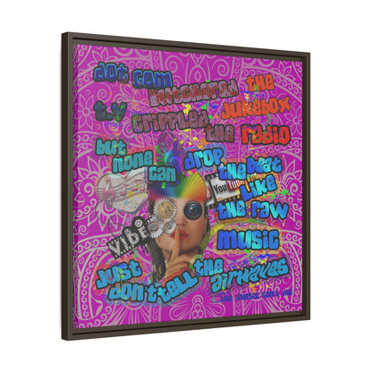 drop the beat - framed canvas art (pink swirl)