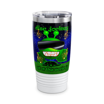 disc jockey - Ringneck Tumbler, 20oz ('snoops' background)