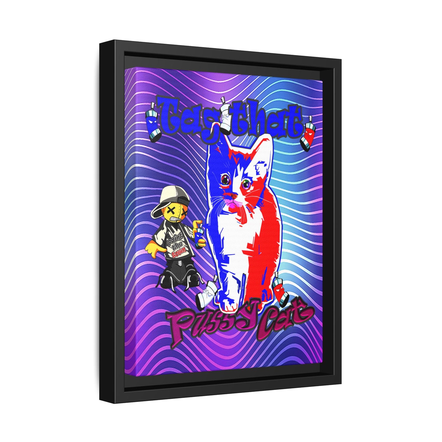 tag that - framed canvas art (purple wave)