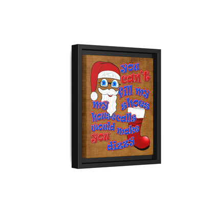 santa's shoes - framed canvas art (brown papyrus)