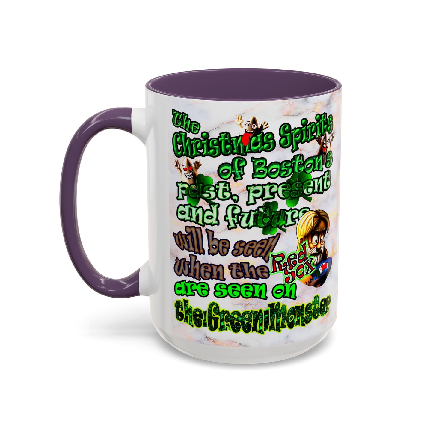 christmas spirits of boston - Accent Mug (white marble)