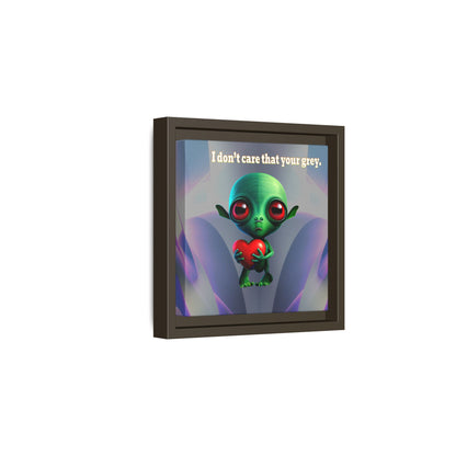 I don't care that your grey - framed canvas art (grey-pink wave)