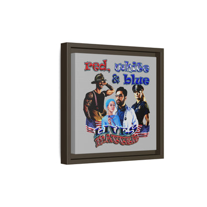 rw&b lives matter - framed canvas art (light grey)