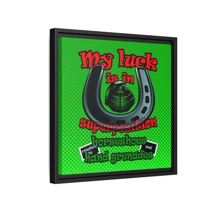 my luck - framed canvas art (logo green)