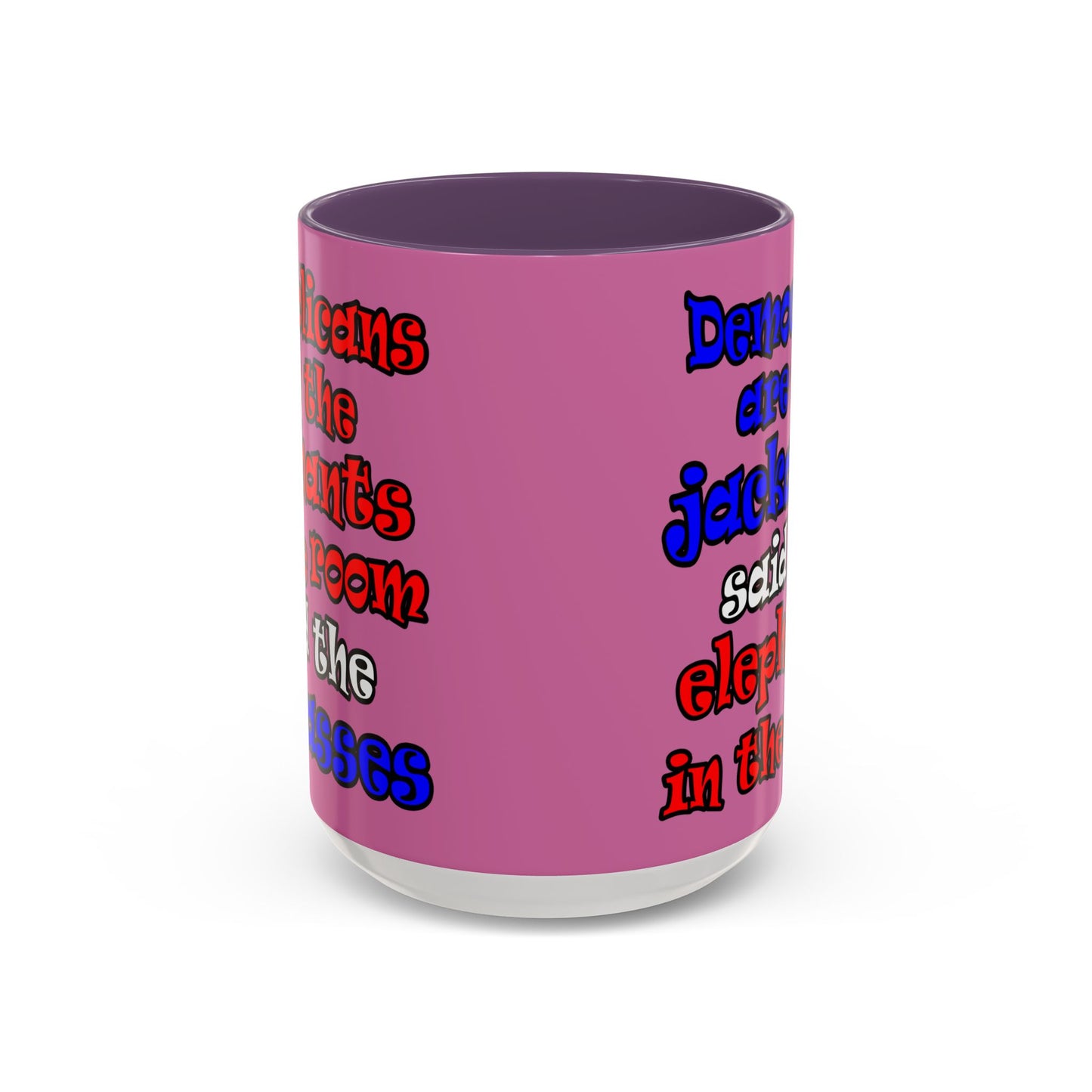 donkeys and elephants - Accent Mug (light pink)