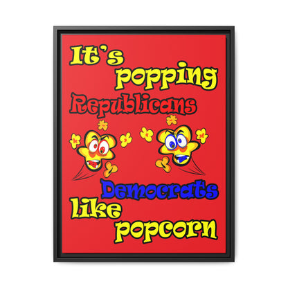 popping like popcorn - framed canvas art (red)