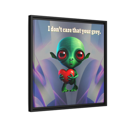 I don't care that your grey - framed canvas art (grey-pink wave)