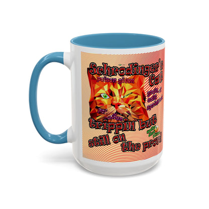 schrodinger's cat - Accent Mug (yellow-orange wave)