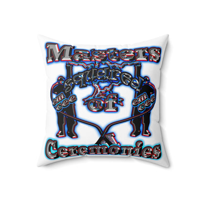 em cee squared - Spun Polyester Square Pillow - (white)
