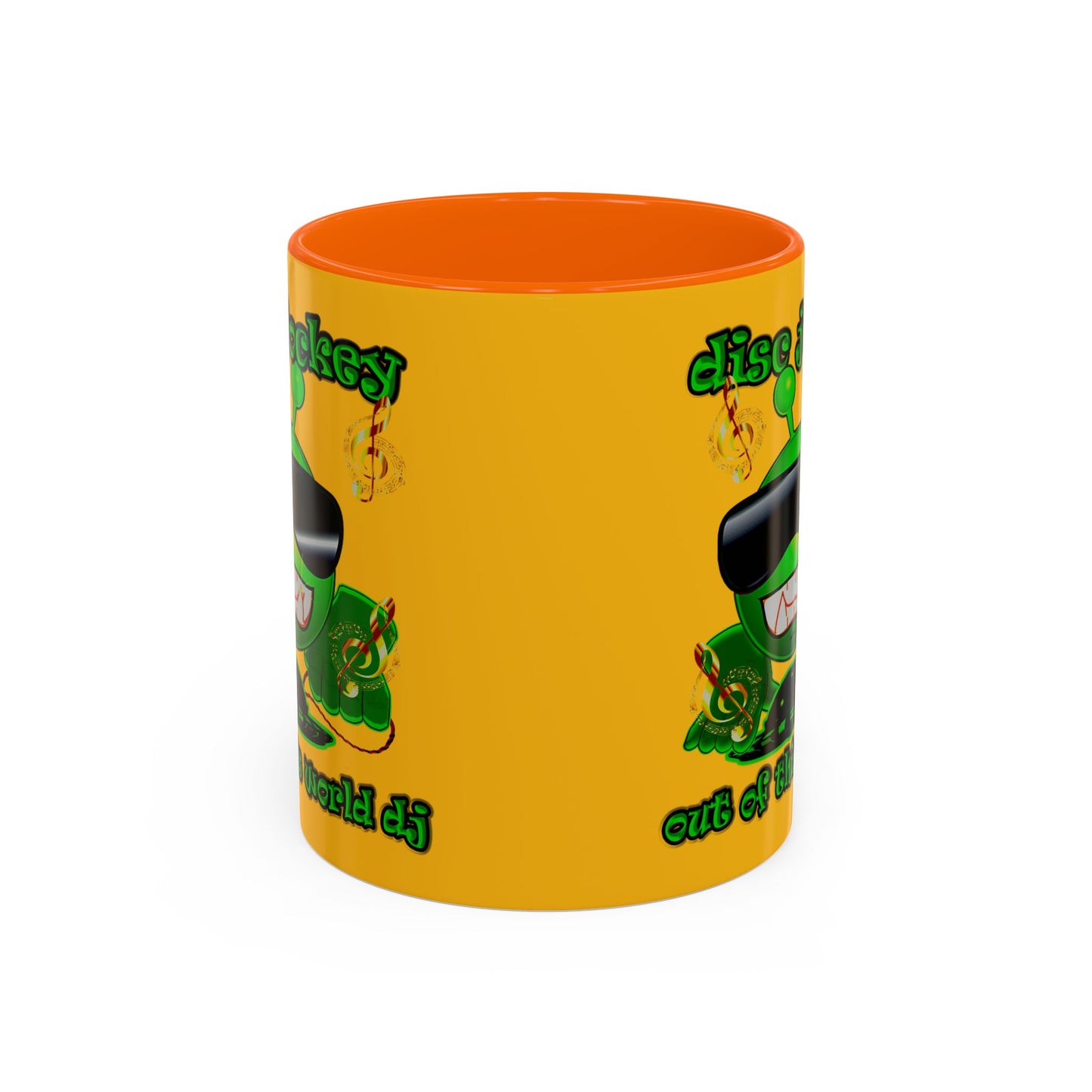 disc jockey - Accent Mug (yellow)