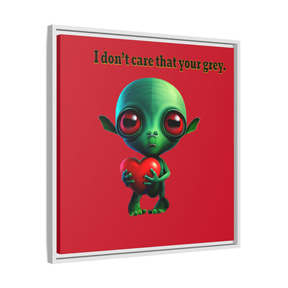 I don't care that your grey - framed canvas art (dark red)