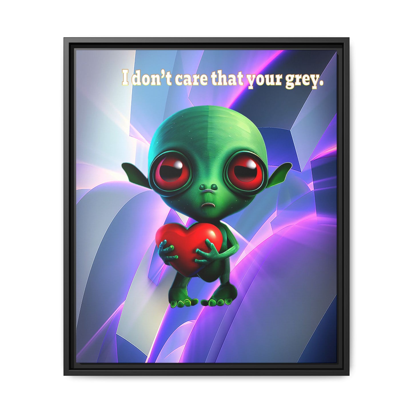 I don't care that your grey - framed canvas art (grey-pink wave)