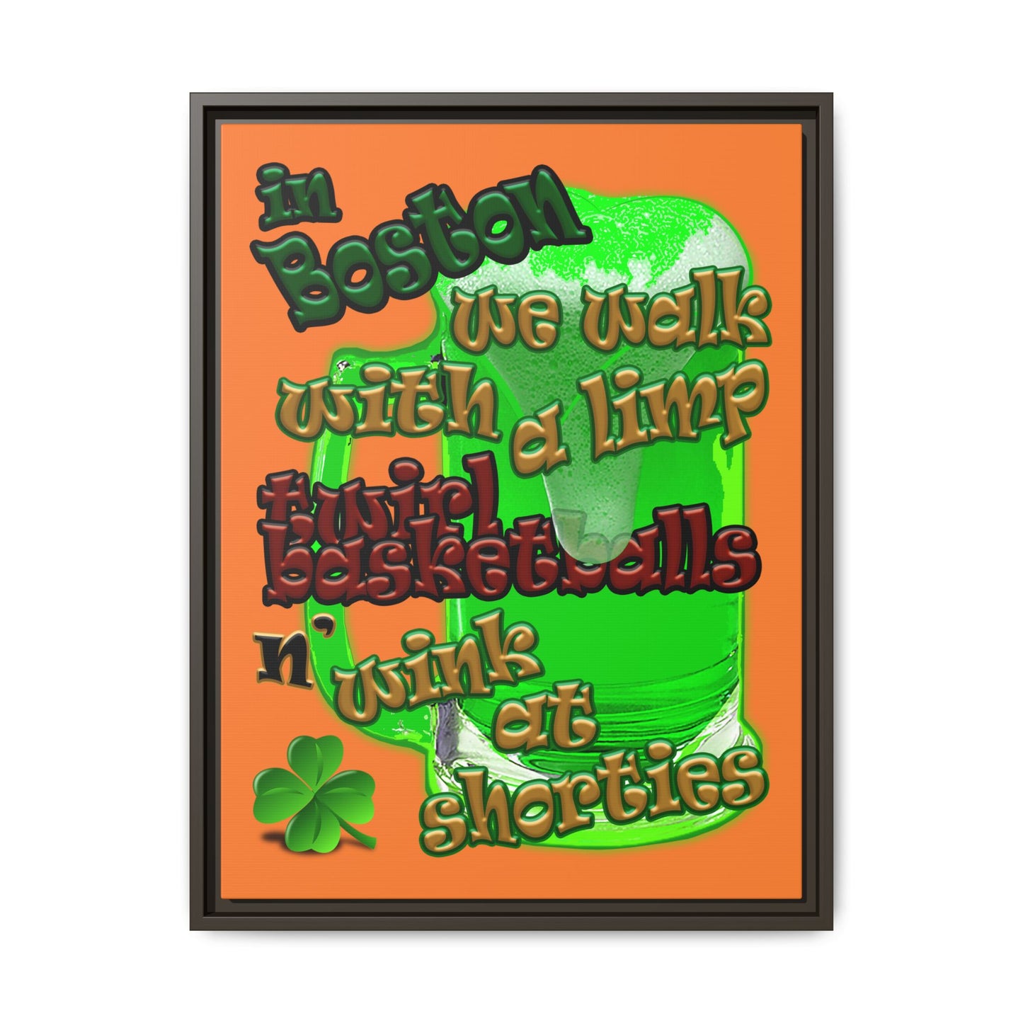 celtics logo - framed canvas art (crusta)