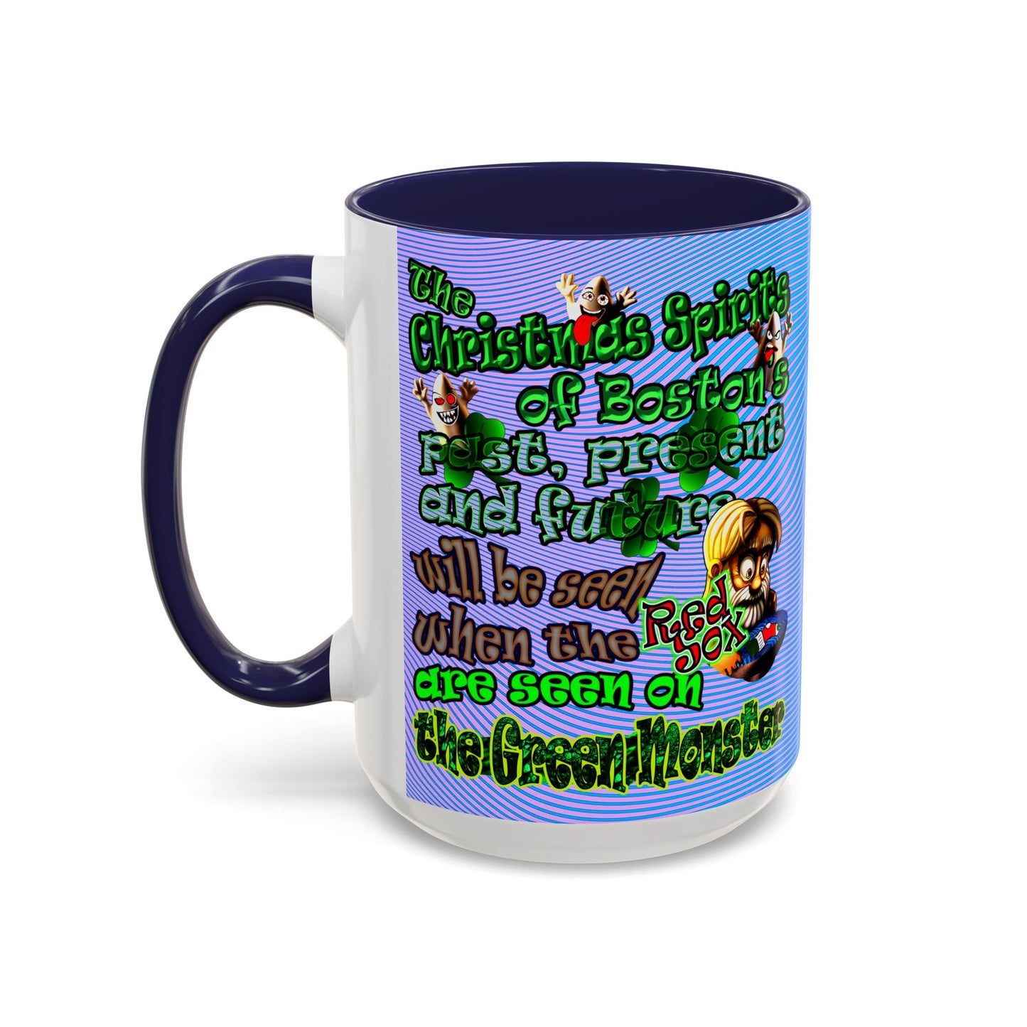 christmas spirits of boston - Accent Mug (light blue-purple wave)