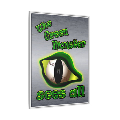 green monster - framed canvas art (brushed nickel)