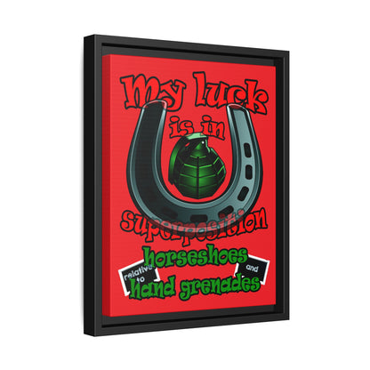 my luck - framed canvas art (red)