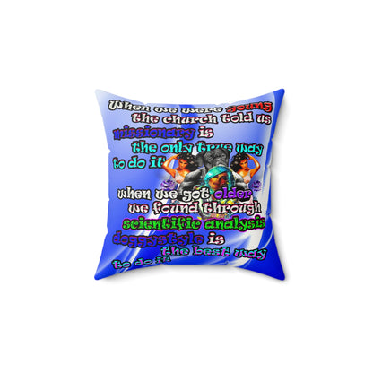 doggystyle - Faux Suede Square Pillow - (blue-white wave)