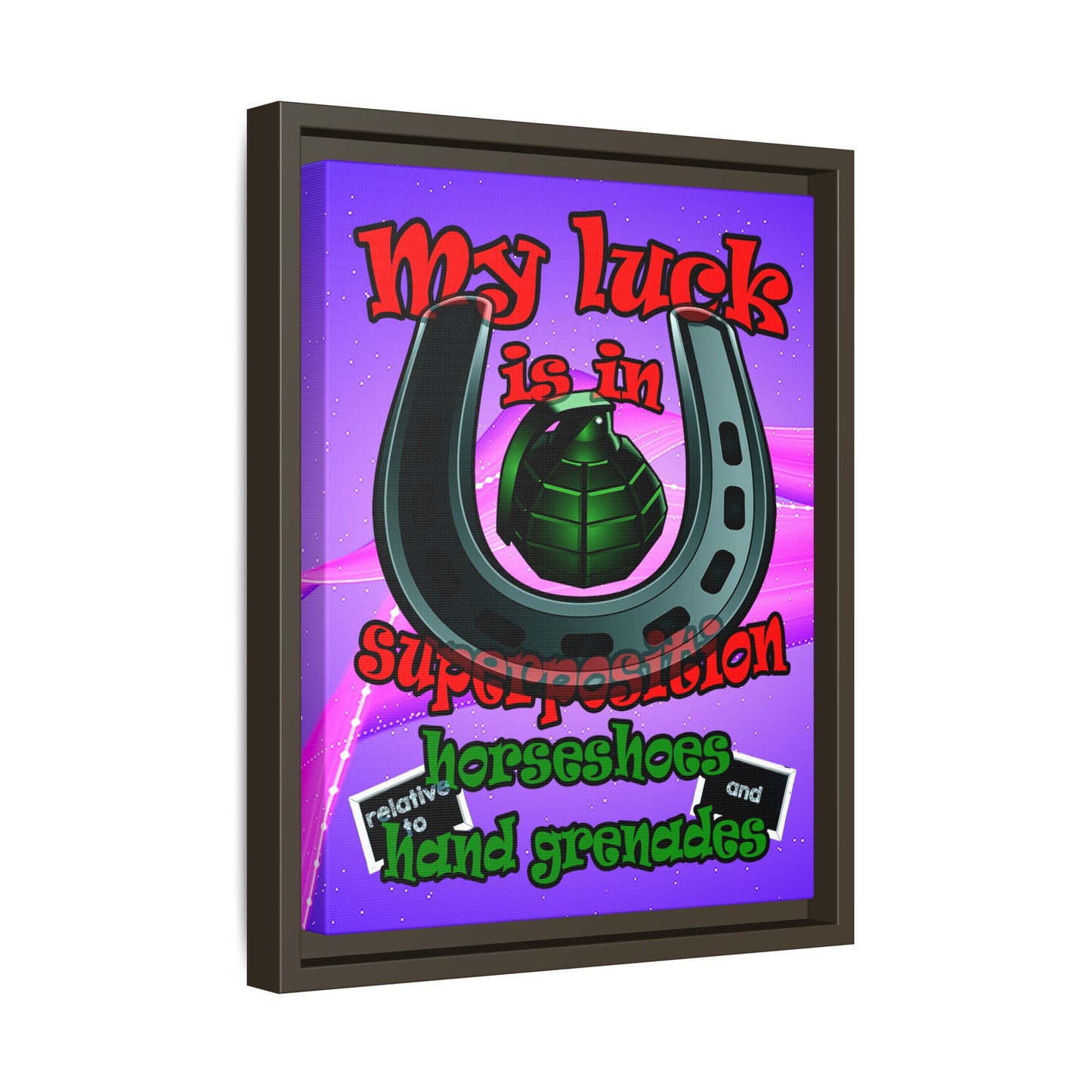 my luck - framed canvas art (purple-pink wave)