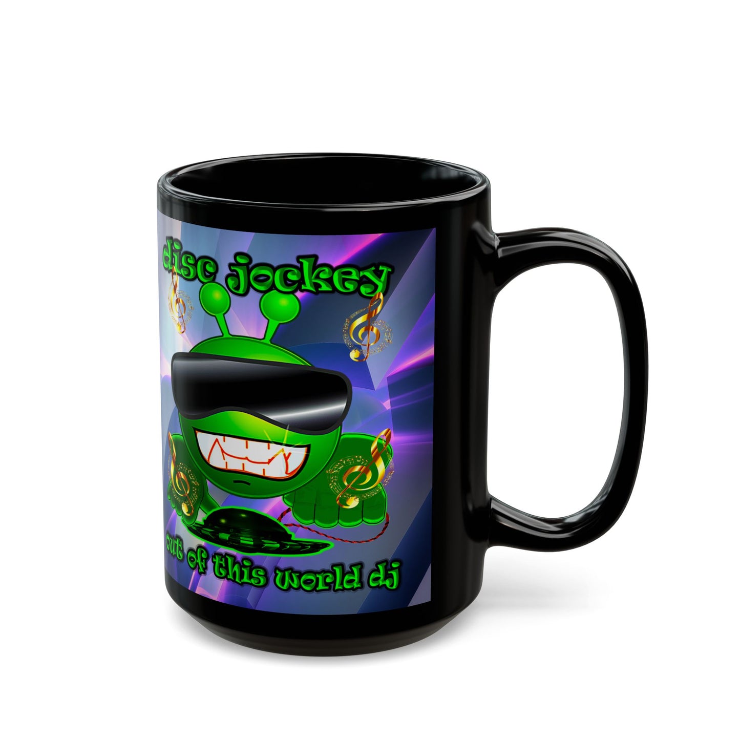 disc jockey - Black Mug (grey-pink wave)