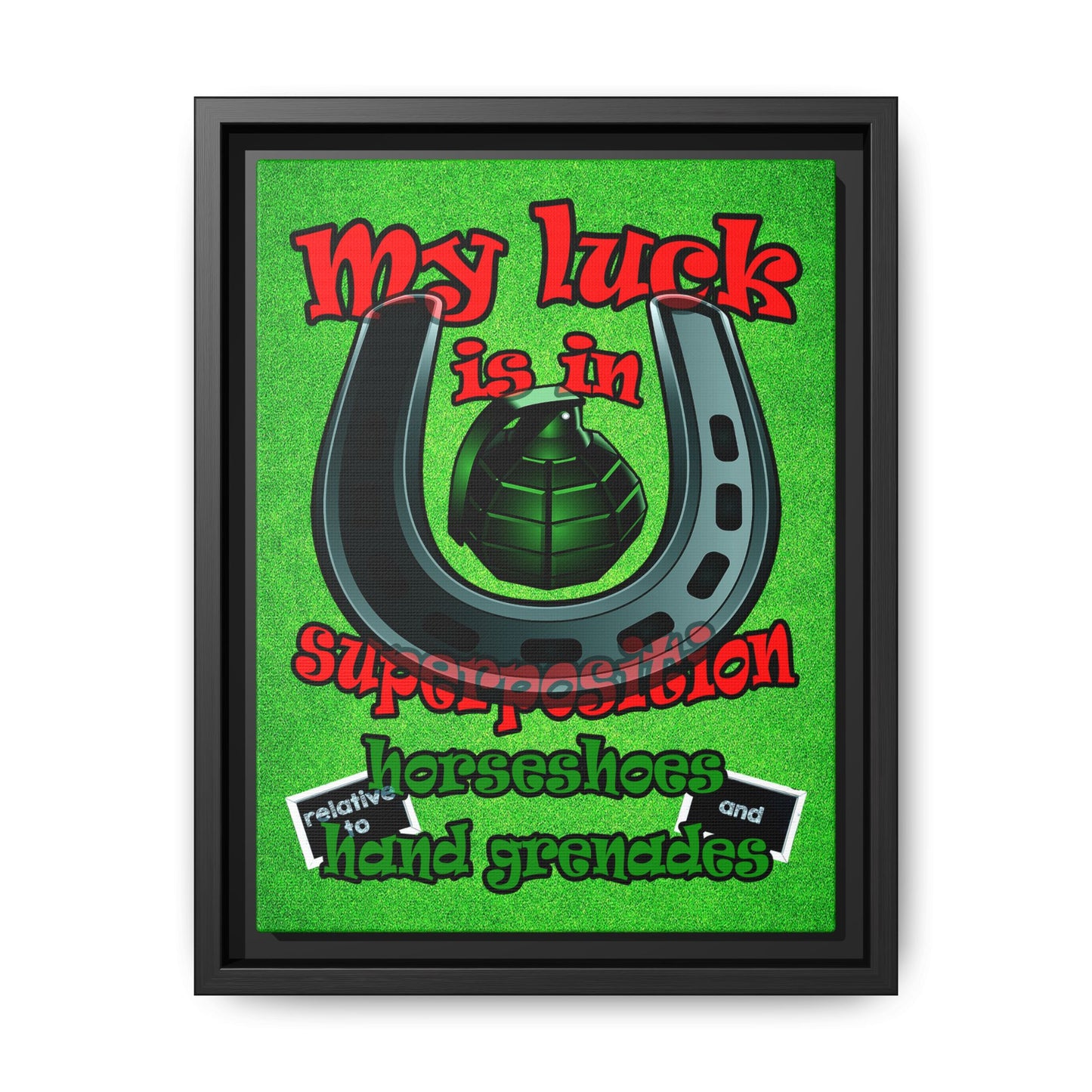 my luck - framed canvas art (green turf)