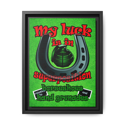my luck - framed canvas art (green turf)