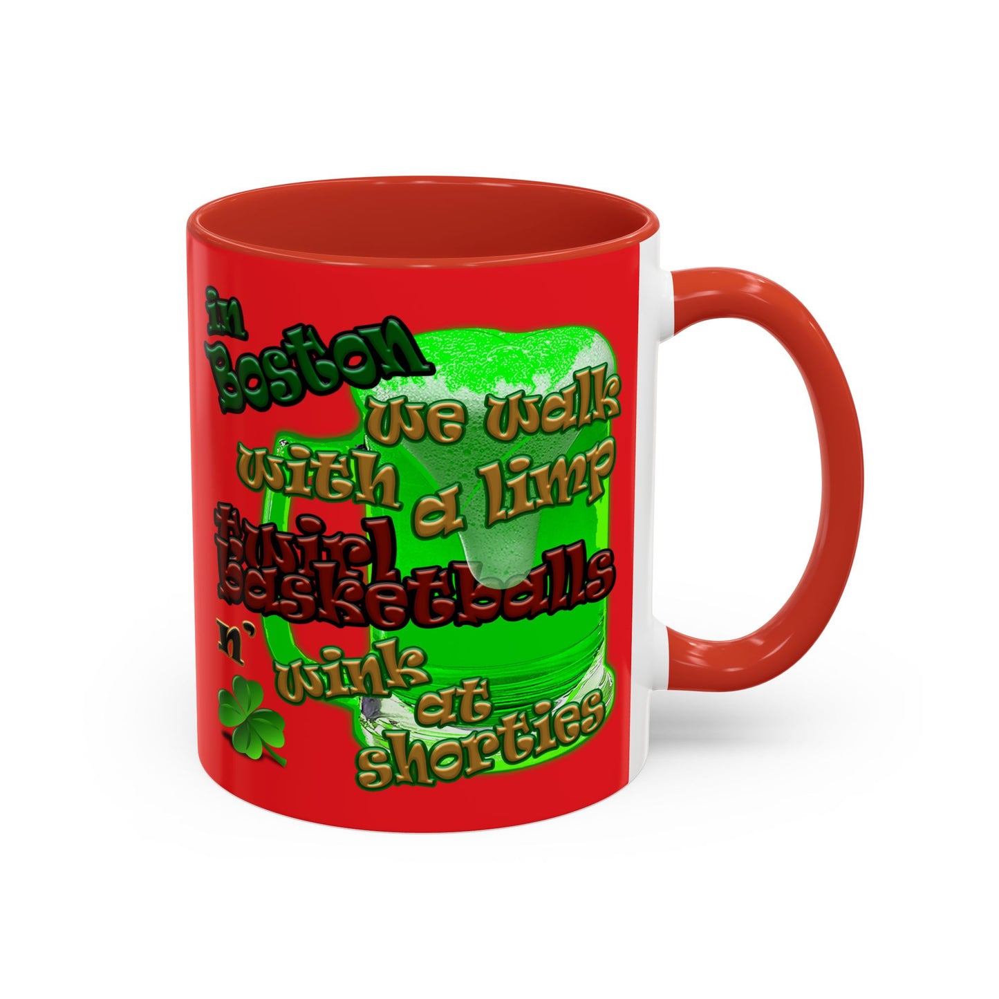 celtics logo - Accent Mug (red)